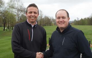 Newly-appointed Alderley Edge Golf Club head professional Ben Spanton, right, is welcomed by Charles Le Sueur, who takes on the club's Golf Director role