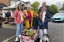 The Mottershaw and Dawson family filled a garden trolley with plants