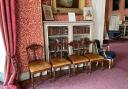 The Victorian drawing room chairs now restored for visitors to sit on and enjoy the collection at Tabley House
