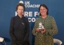 Princess Anne and hockey coach presents PE teacher Louise Broome with a prestigious accolade at the UK Coaching Awards 2021