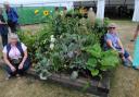 Angela Ball and Sue Gatfield at the Foraging in the Garden display at the RHS Tatton Flower Show