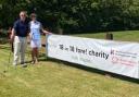 Heyrose Golf Club captain Nick Shennan and lady captain Kathy Smith launch their charity challenge