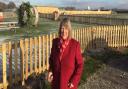 MP Fiona Bruce at the site of the proposed zoo at Bidlea Dairy which she describes as 'exciting'
