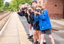 From left, Siobhan Martin, Gareth Chan, Betty Peterson, Bee Metcalfe, Freya Woods and Sienna Blake, year 6 pupils at Bexton Primary School and members of the school's photography club