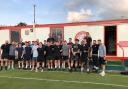 Knutsford FC players and coaches gather at training