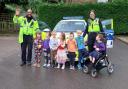 PCSOs Carlow Paulo and Amy Mair visit children at Kids Allowed Knutsford nurery
