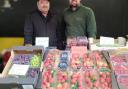 Peter and George Riley at their new fruit and veg stall in Knutsford Market Hall