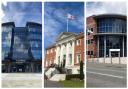Left to right: CWAC's HQ, Warrington Town Hall and CEC's HQ