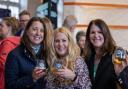 From left, Hannah Locke, Sian Winslade and Donna O'Keefe raise a glass as some of the many local businesses who sponsored the event