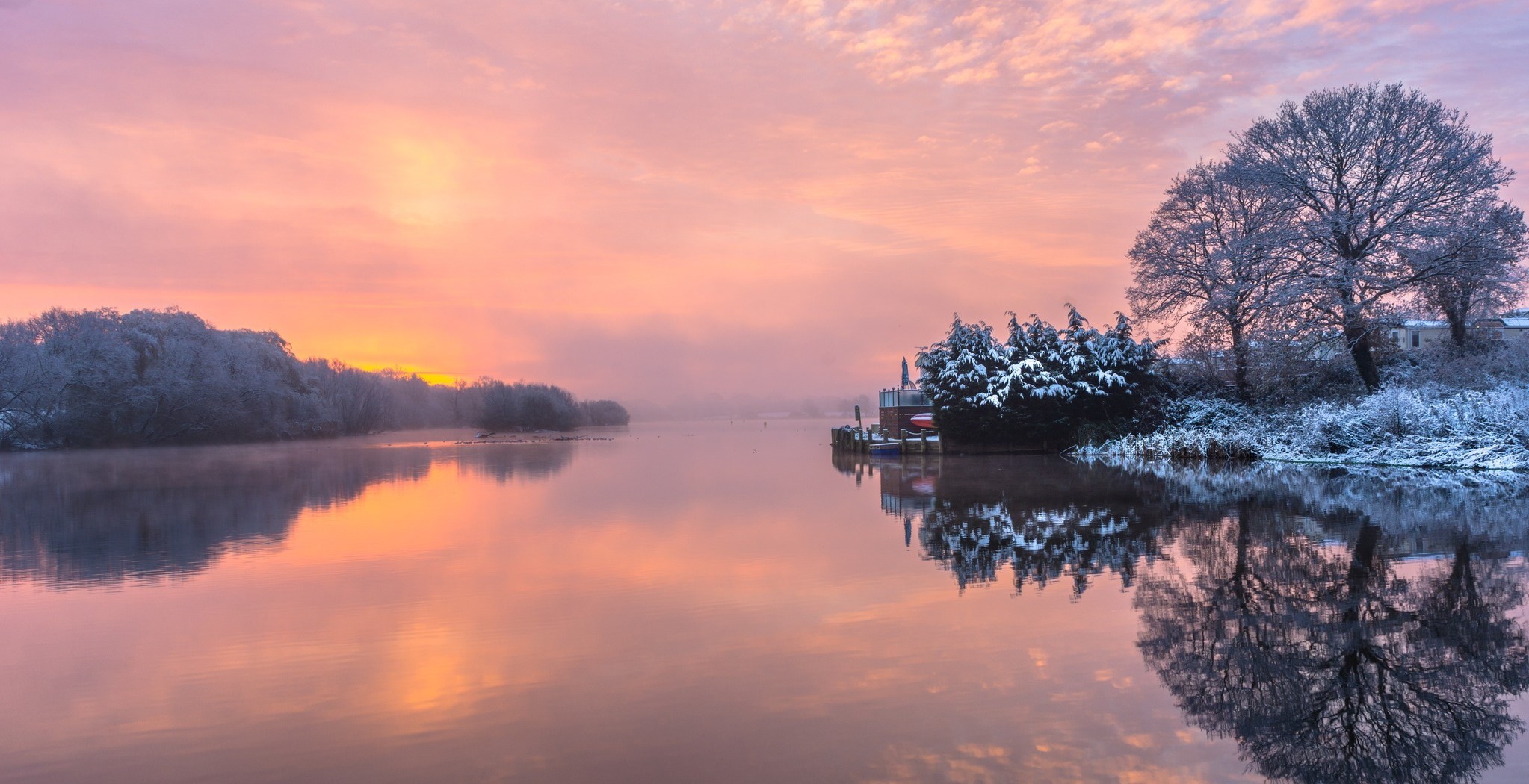 Winter sunrise at Winsford flash by Alan Bailey