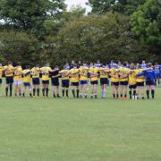 Knutsford Rugby Club and opponents Leek pay tribute to Her Majesty The Queen before their game on Saturday