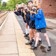 From left, Siobhan Martin, Gareth Chan, Betty Peterson, Bee Metcalfe, Freya Woods and Sienna Blake, year 6 pupils at Bexton Primary School and members of the school's photography club