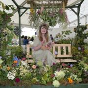 Florist Stacey Hartley at her RHS Tatton Flower Show exhibit