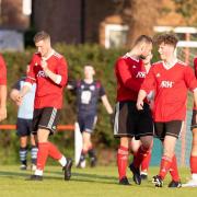 Knutsford head back to the centre circle after a goal in their 1-0 win against Daten last week. Picture: MKS photo