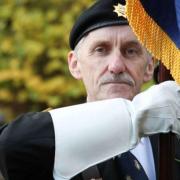 Standard bearer Malcolm Thomas from the Knutsford branch of the Royal British Legion
