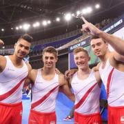 England's men, pictured, and women both won team gymnastics gold. Picture courtesy of press Association.