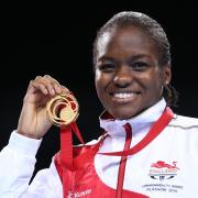 Nicola Adams shows off her gold medal