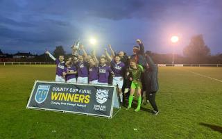 Knutsford FC lift the Cheshire FA Amateur Cup after beating Poynton in Friday's final