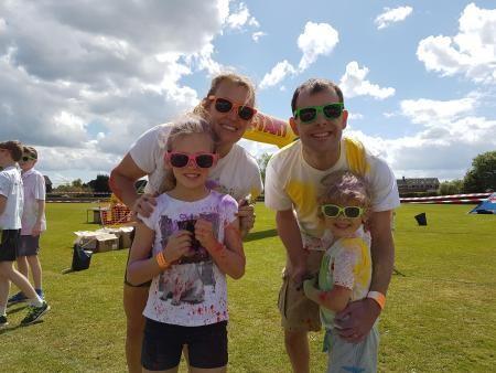The Walley family - mum Cathryn, dad Rob, Alexandra, 7, and Logan, 5 - take part