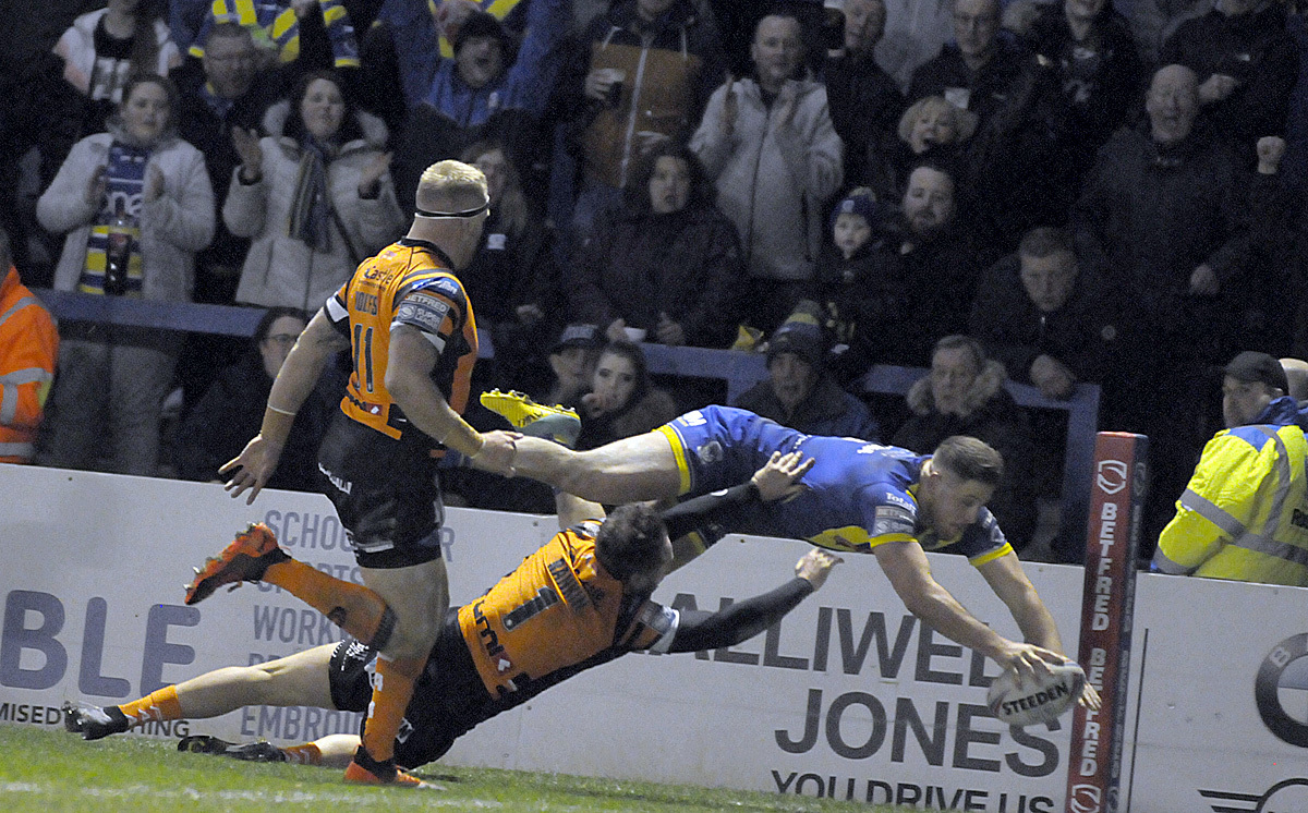 The Wires last game in front of their home fans was against Castleford Tigers on March 6 last year. The Tigers trip to The Halliwell Jones Stadium this year looks set to be the first chance Wire get to welcome their fans back to the ground. Picture by