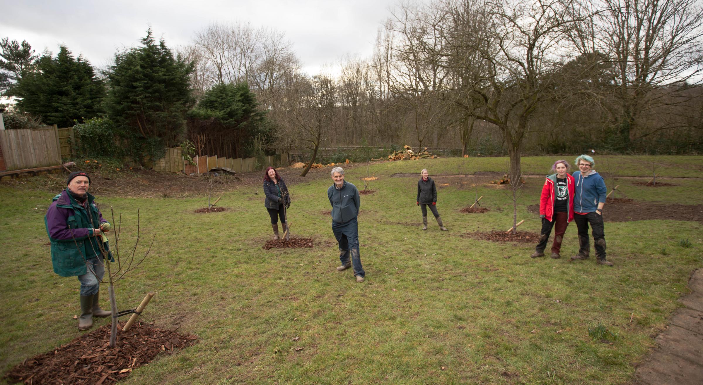 Trustees at Crosstown Community Orchard in Knutsford