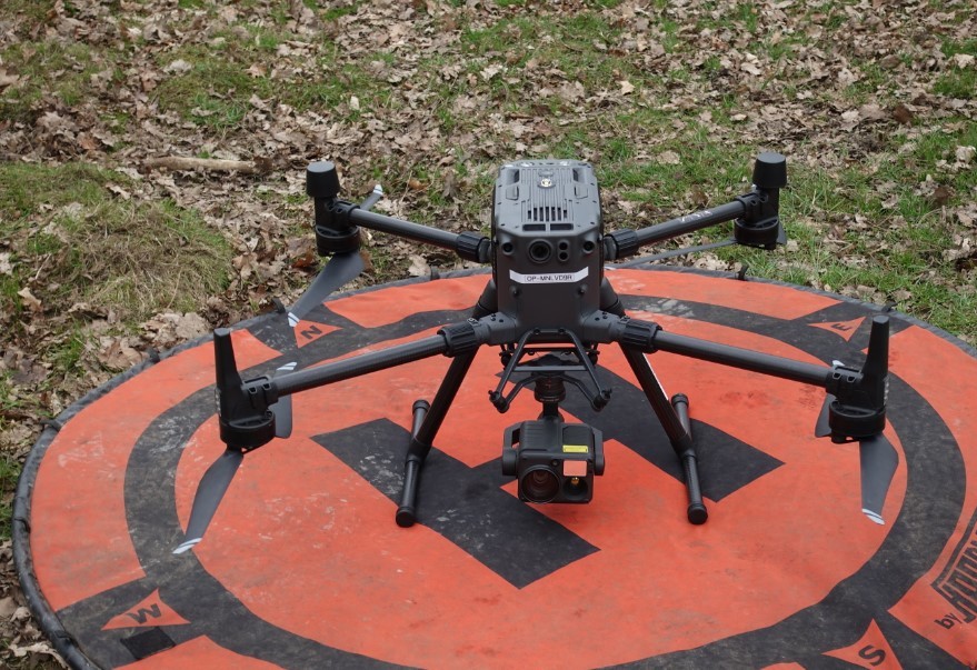 The Matrice 300RTK drone is fitted with an infra red camera which could have detected the heat from the engine of the getaway motorbike if it had been abandoned