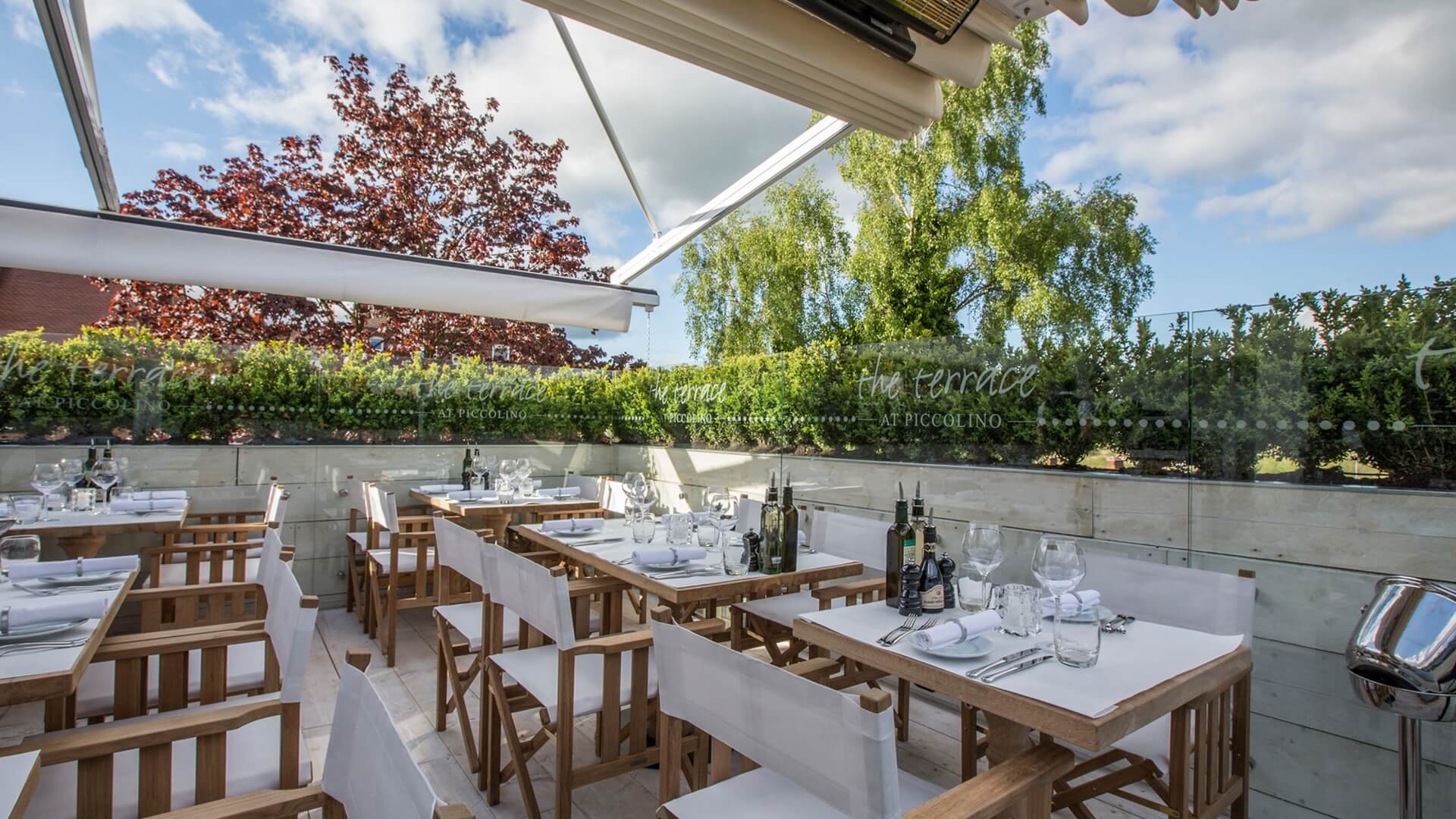 Piccolinos outdoor terrace in Knutsford.