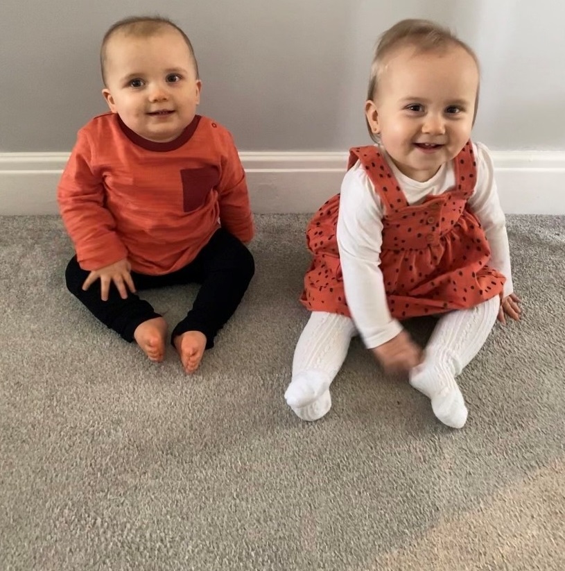 Fifteen-month-old twins Noah and Nyla Morgan who were born on Valentines Day, 2020
