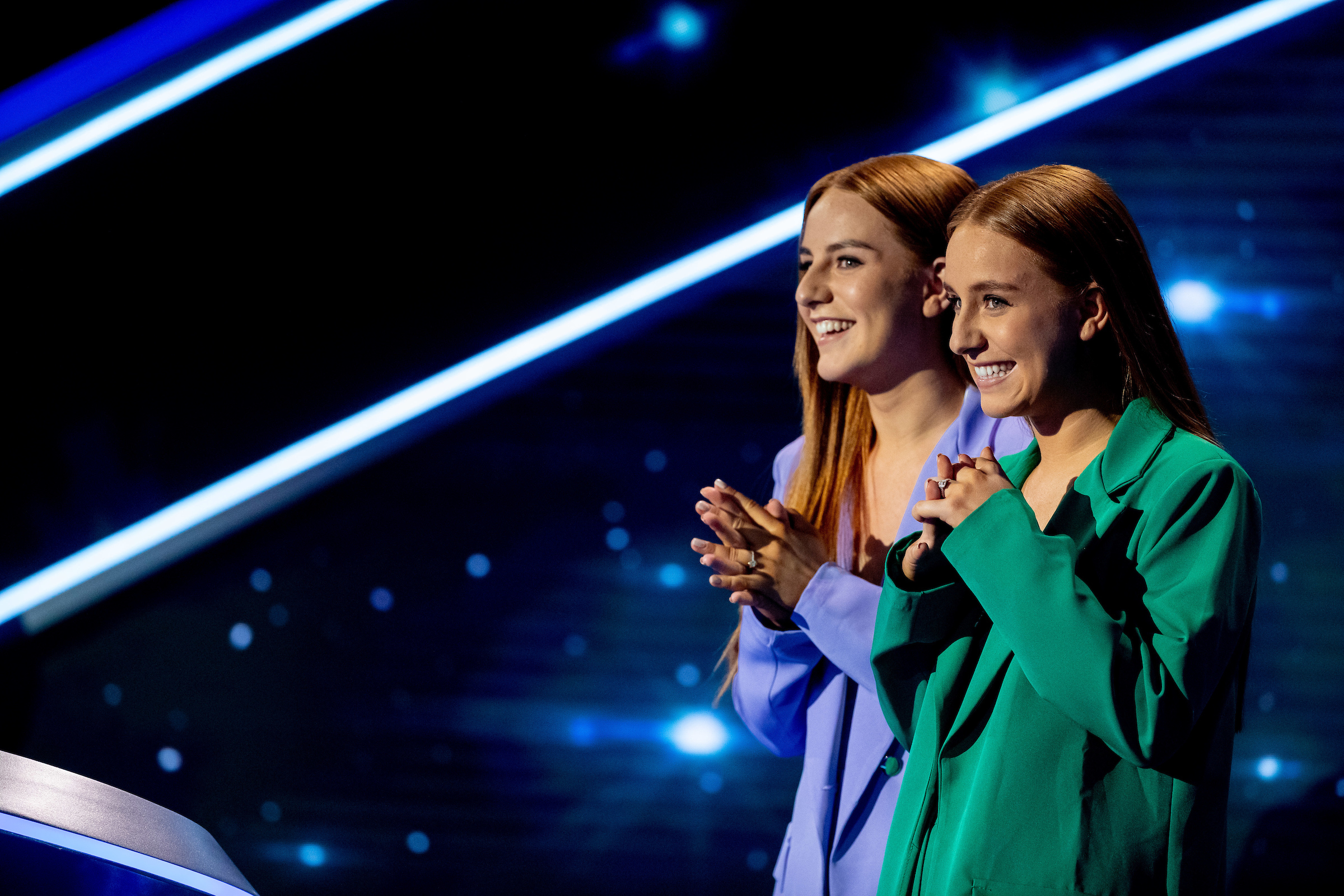 Kristen and Caitlin Welch on I Can See Your Voice. Pictures: Tom Dymond