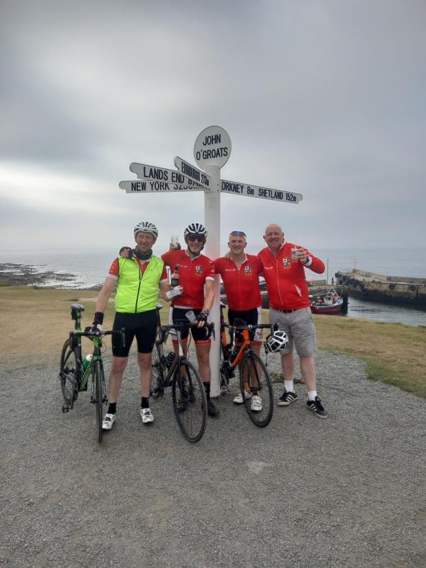 Knutsford Guardian: At the other end of the country, John O Groats, Mark is joined by James Whittaker, Gaz Shaw and Bryn Clement who drove the motor home.