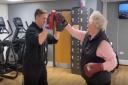 Ryan Rea, health and fitness advisor, with Mabel Taylor at Knutsford Leisure Centre