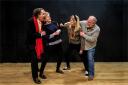 Ewan Henderson, Joan Taylor-Jones, Abby Cross and Ian Fensome as warring parents in a scene from God of Carnage