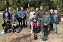 The mayor of Cheshire East Cllr Sarah Pochin and leader of Cheshire East Council Cllr Sam Corcoran join Tatton Park head gardener Simon Tetlow and his team to plant special flowering trees for the Queens' platinum jubilee