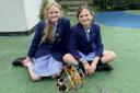 Ella Williamson and Effie McNeill-Yool building their water powered KNEX model
