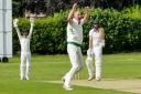Toft bowler Matt Cornes and wicketkepper Ben Staniforth appeal for a wicket in Toft’s big win at Brooklands. Picture: Jeff Tenner