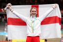 England's Laura Kenny celebrates winning during the Women's 10km Scratch Race Finals at Lee Valley VeloPark on day four of the 2022 Commonwealth Games. Picture: PA Wire