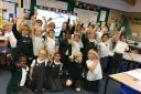 Children at St Vincent's Catholic Primary School celebrate their 'good' Ofsted inspection