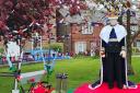 Holmes Chapel Community Yarn Bombers have created a seven-foot figure of King Charles ahead of his coronation