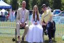 Knutsford mayor Cllr Peter Coan, May Queen Amelie McGill Anglin and UNE's Paul Langley judged the fun dog competition