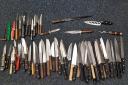 Knives collected by Cheshire Police during a week-long amnesty earlier this year