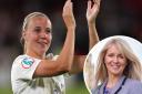 England Women star Beth Mead and, inset, Esther McVey MP