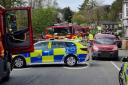 Emergency services at the scene in Heswall on Sunday afternoon (April 21)