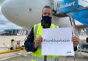 Staff at Manchester Airport took part in the national day of action by the travel industry