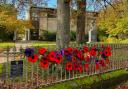 Hundreds of homemade poppies have been created to pay tribute to the fallen, including this display at Knutsford war memorial