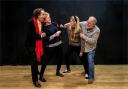 Ewan Henderson, Joan Taylor-Jones, Abby Cross and Ian Fensome as warring parents in a scene from God of Carnage