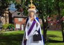 Holmes Chapel Community Yarn Bombers have created a  seven-foot figure of the Queen to celebrate her Platinum Jubilee