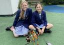 Ella Williamson and Effie McNeill-Yool building their water powered KNEX model