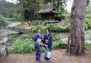 Japanese ladies in kiminos welcome the Matsuri Festival at Tatton Park