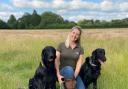 Charlotte Smith with her two retrievers Chance and Whisper at BarkRun on land off Beggarmans Lane in Knutsford