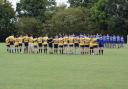 Knutsford Rugby Club and opponents Leek pay tribute to Her Majesty The Queen before their game on Saturday